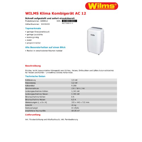 Wilms mobiles Klimagerät